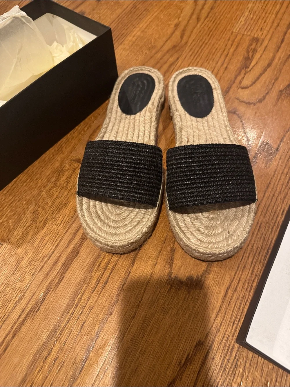 New J Crew Raffia Simple Strap‎ Slip On Espedrille Sandals Summer Resortwear
